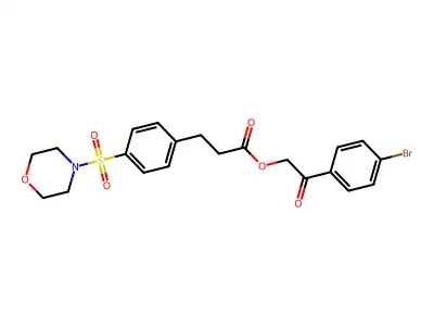 [2-(4-Bromophenyl)-2-oxoethyl] 3-(4-morpholin-4-ylsulfonylphenyl)propanoate structure
