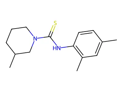 N-(2,4-dimethylphenyl)-3-methylpiperidine-1-carbothioamide structure