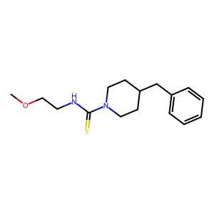 4-benzyl-N-(2-methoxyethyl)piperidine-1-carbothioamide structure
