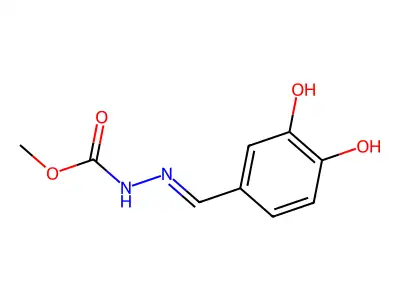 methyl N-[(3,4-dihydroxyphenyl)methylideneamino]carbamate structure