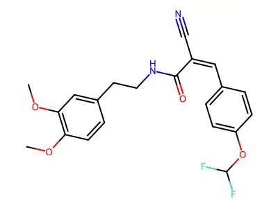 (Z)-2-Cyano-3-[4-(difluoromethoxy)phenyl]-N-[2-(3,4-dimethoxyphenyl)ethyl]prop-2-enamide structure