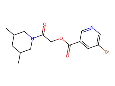 [2-(3,5-Dimethylpiperidin-1-yl)-2-oxoethyl] 5-bromopyridine-3-carboxylate structure