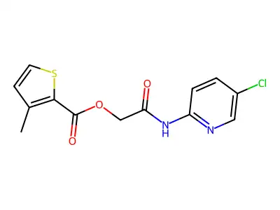 [2-[(5-Chloropyridin-2-yl)amino]-2-oxoethyl] 3-methylthiophene-2-carboxylate structure