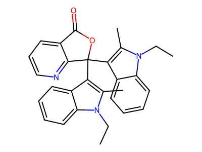 Furo[3,4-b]pyridin-5(7H)-one, 7,7-bis(1-ethyl-2-methyl-1H-indol-3-yl)- structure