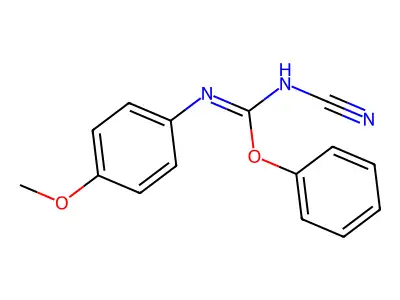 N-4-methoxyphenyl-N'-cyano-O-phenylisourea structure