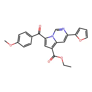 Ethyl 3-(2-furyl)-7-(4-methoxybenzoyl)pyrrolo(1,2-C)pyrimidine-5-carboxylate structure