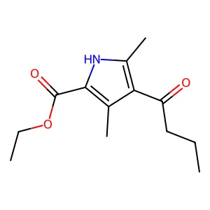 1H-Pyrrole-2-carboxylic acid, 3,5-dimethyl-4-(1-oxobutyl)-, ethyl ester structure