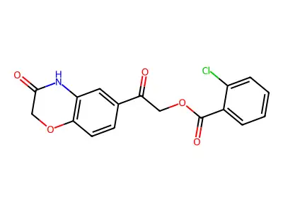[2-oxo-2-(3-oxo-4H-1,4-benzoxazin-6-yl)ethyl] 2-chlorobenzoate structure