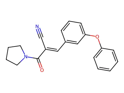 3-(3-Phenoxyphenyl)-2-(pyrrolidine-1-carbonyl)prop-2-enenitrile structure