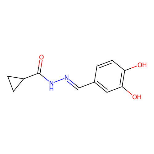 N-[(3,4-dihydroxyphenyl)methylideneamino]cyclopropanecarboxamide structure