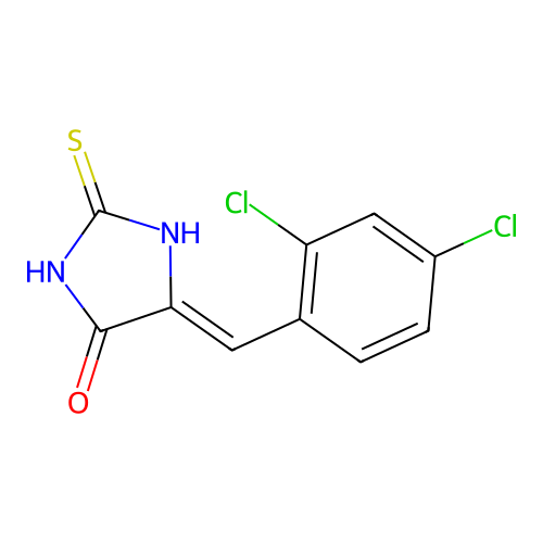(5Z)-5-[(2,4-dichlorophenyl)methylidene]-2-sulfanylideneimidazolidin-4-one structure