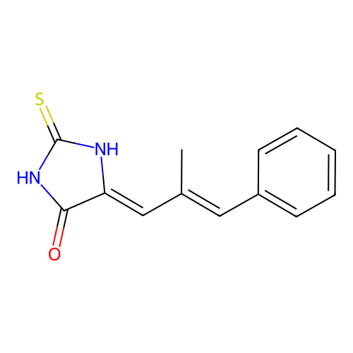 (Z)-5-((E)-2-methyl-3-phenylallylidene)-2-thioxoimidazolidin-4-one structure