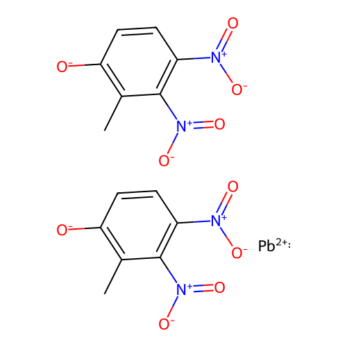 Phenol, 2-methyldinitro-, lead salt structure