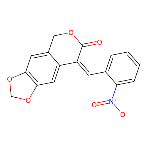 (8Z)-8-[(2-nitrophenyl)methylidene]-5H-[1,3]dioxolo[4,5-g]isochromen-7-one structure