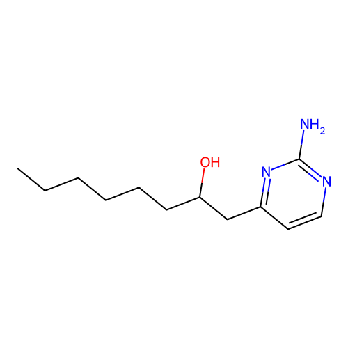 2-Amino-4-[2-hydroxyoctyl]pyrimidine structure