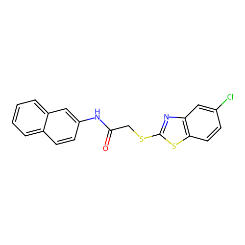 2-(5-chlorobenzothiazol-2-ylthio)-N-(2-naphthyl)acetamide structure