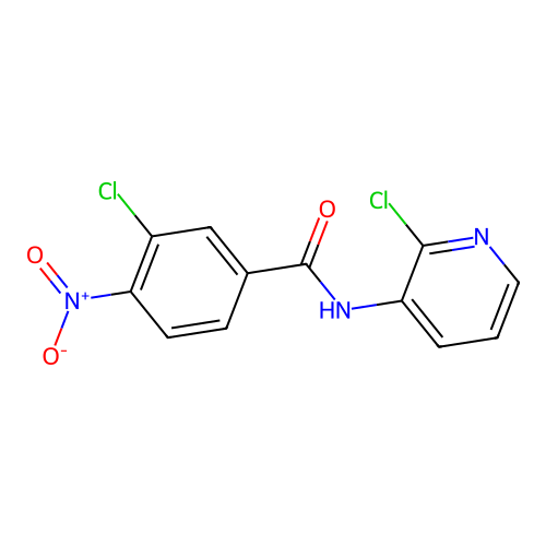 3-chloro-N-(2-chloro-3-pyridinyl)-4-nitrobenzamide structure
