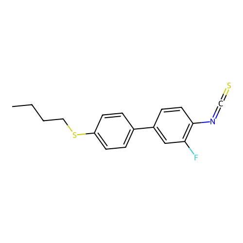 4-(Butylsulfanyl)-3'-fluoro-4'-isothiocyanato-1,1'-biphenyl structure