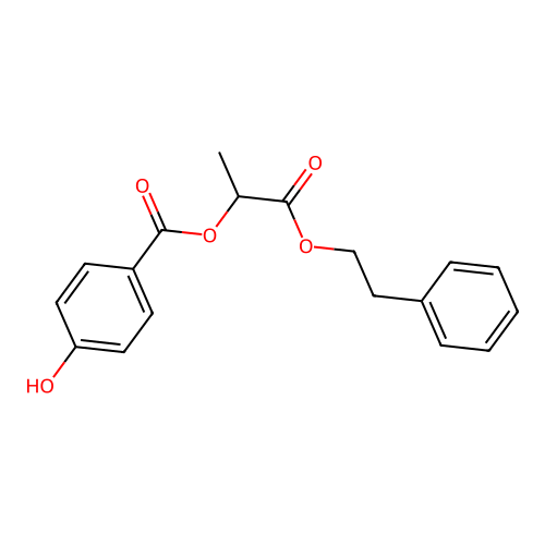 1-Methyl-2-oxo-2-(2-phenylethoxy)ethyl 4-hydroxybenzoate structure