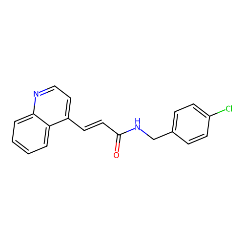 N-[(4-chlorophenyl)methyl]-3-quinolin-4-ylprop-2-enamide structure
