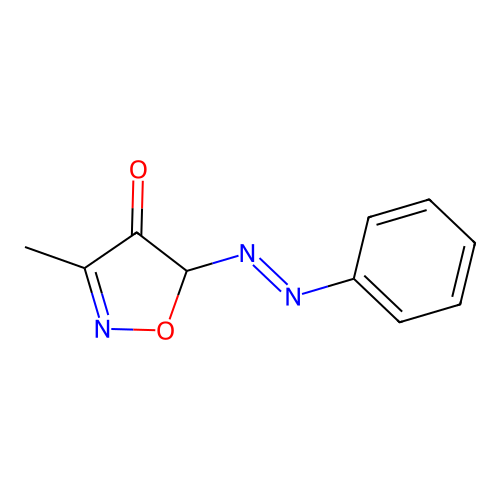 3-methyl-5-(phenyldiazenyl)-4(5H)-isoxazolone structure