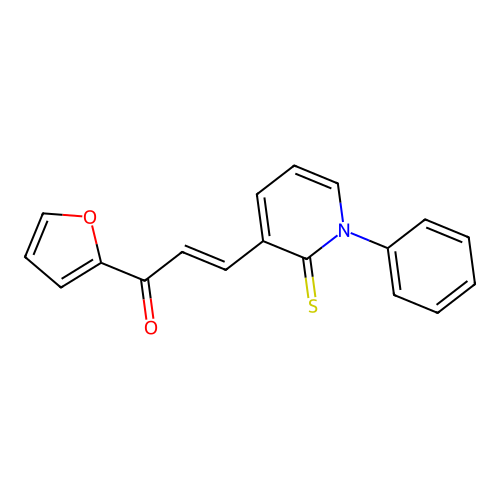 1-(2-Furyl)-3-(1-phenyl-2-thioxo-1,2-dihydro-3-pyridinyl)-2-propen-1-one structure