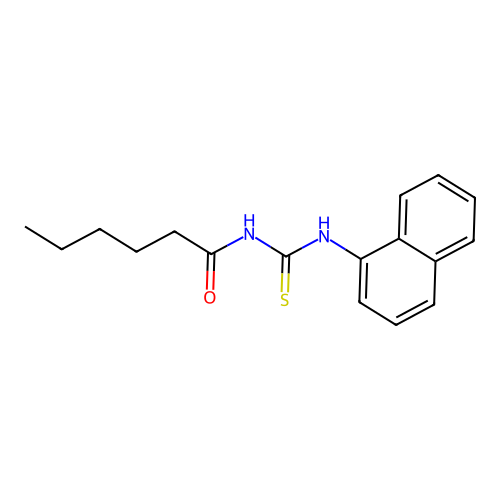 N-hexanoyl-N'-(1-naphthyl)thiourea structure