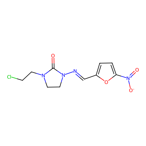 1-(2-Chloroethyl)-3-(5-nitrofurfurylideneamino)-2-imidazolidinone structure