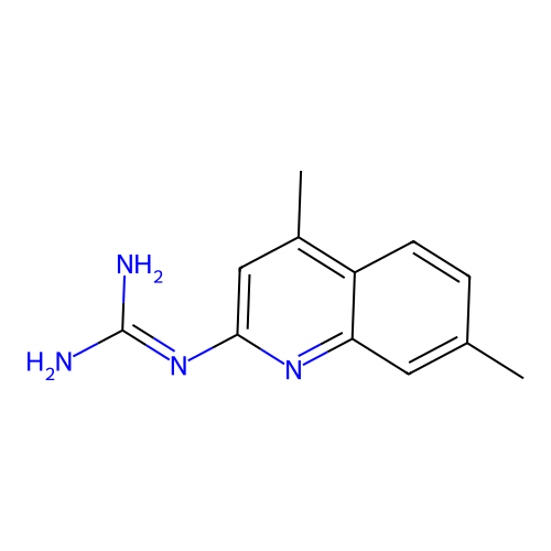 Guanidine, (4,7-dimethyl-2-quinolinyl)- structure