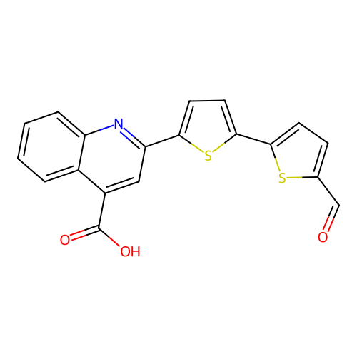 2-(5'-Formyl-2,2'-bithienyl-5-yl)quinoline-4-carboxylic acid structure