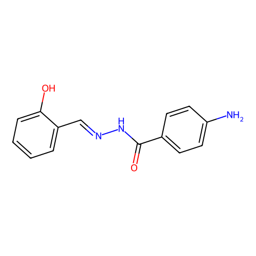 Salicylaldehyde 4-aminobenzoylhydrazone structure