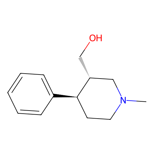 3-Piperidinemethanol, 1-methyl-4-phenyl-, trans- structure