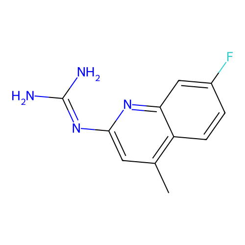 2-(7-Fluoro-4-methylquinolin-2-yl)guanidine structure