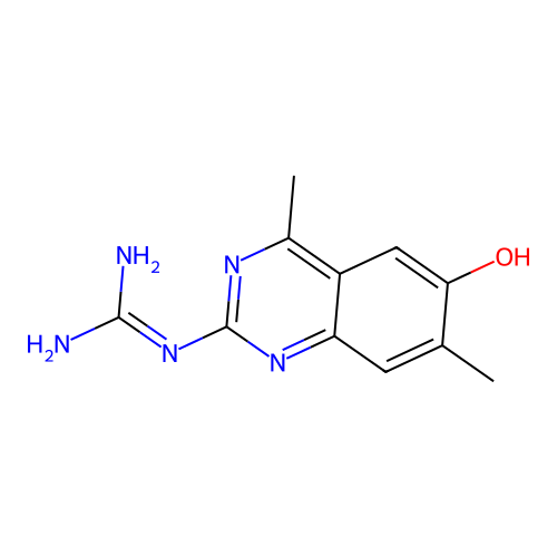 2-(6-Hydroxy-4,7-dimethylquinazolin-2-yl)guanidine structure