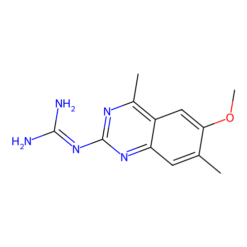 2-(6-Methoxy-4,7-dimethylquinazolin-2-yl)guanidine structure
