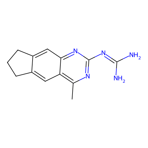 N-(7,8-dihydro-4-methyl-6h-cyclopenta[g]quinazolin-2-yl)guanidine structure