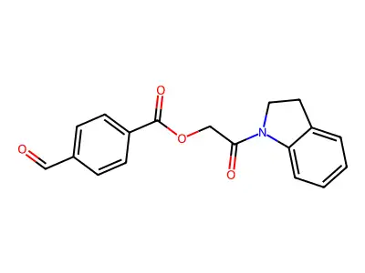 [2-(2,3-Dihydroindol-1-yl)-2-oxoethyl] 4-formylbenzoate structure