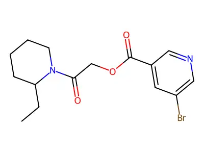 2-(2-Ethylpiperidin-1-yl)-2-oxoethyl 5-bromopyridine-3-carboxylate structure