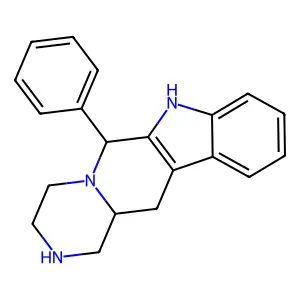 trans-(+-)-6-Phenyl-1,2,3,4,6,7,12,12a-octahydropyrazino(1',2':1,6)pyrido(3,4-b)indole structure