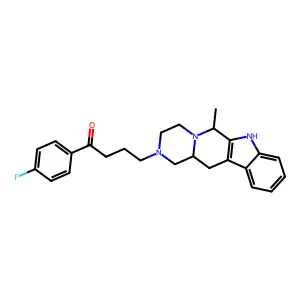 Butyrophenone, 4'-fluoro-4-(6-methyl-1,2,3,4,6,7,12,12a-octahydropyrazino(1',2':1,6)pyrido(3,4-b)indol-2-yl)-, (Z)-(+-)- structure
