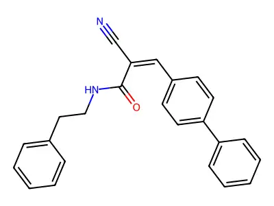 3-{[1,1'-biphenyl]-4-yl}-2-cyano-N-(2-phenylethyl)prop-2-enamide structure