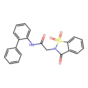N-(2-phenylphenyl)-2-(1,1,3-trioxo-1,2-benzothiazol-2-yl)acetamide structure