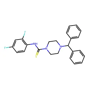 4-benzhydryl-N-(2,4-difluorophenyl)piperazine-1-carbothioamide structure