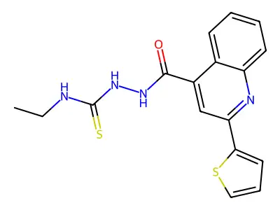 1-Ethyl-3-[(2-thiophen-2-ylquinoline-4-carbonyl)amino]thiourea structure