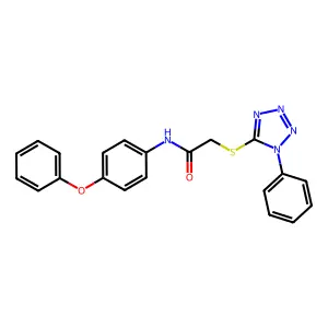 N-(4-phenoxyphenyl)-2-(1-phenyltetrazol-5-yl)sulfanylacetamide structure