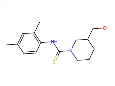 N-(2,4-dimethylphenyl)-3-(hydroxymethyl)piperidine-1-carbothioamide structure