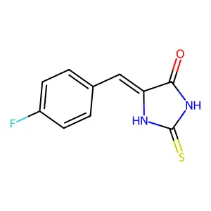 (5Z)-5-[(4-fluorophenyl)methylidene]-2-sulfanylideneimidazolidin-4-one structure