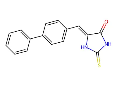 5-[(4-Phenylphenyl)methylidene]-2-sulfanylideneimidazolidin-4-one structure