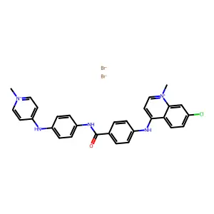 Quinolinium, 7-chloro-1-methyl-4-(p-((p-((1-methylpyridinium-4-yl)amino)phenyl)carbamoyl)anilino)-, dibromide structure