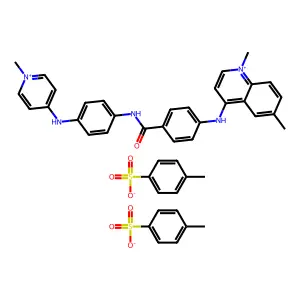 Quinolinium, 1,6-dimethyl-4-(p-((p-((1-methylpyridinium-4-yl)amino)phenyl)carbamoyl)anilino)-, di-p-toluenesulfonate structure